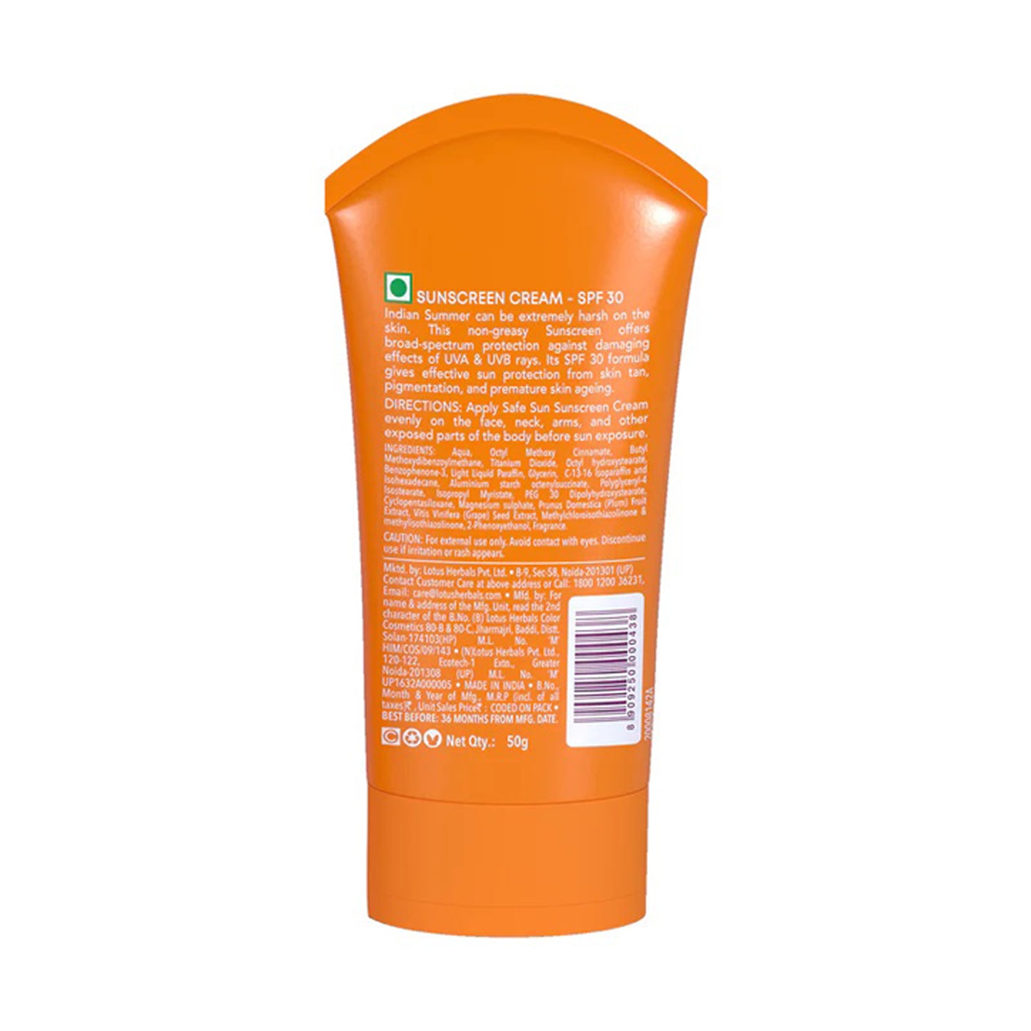 Lotus Safe Sun Sunscreen Cream Spf 30 Pa++