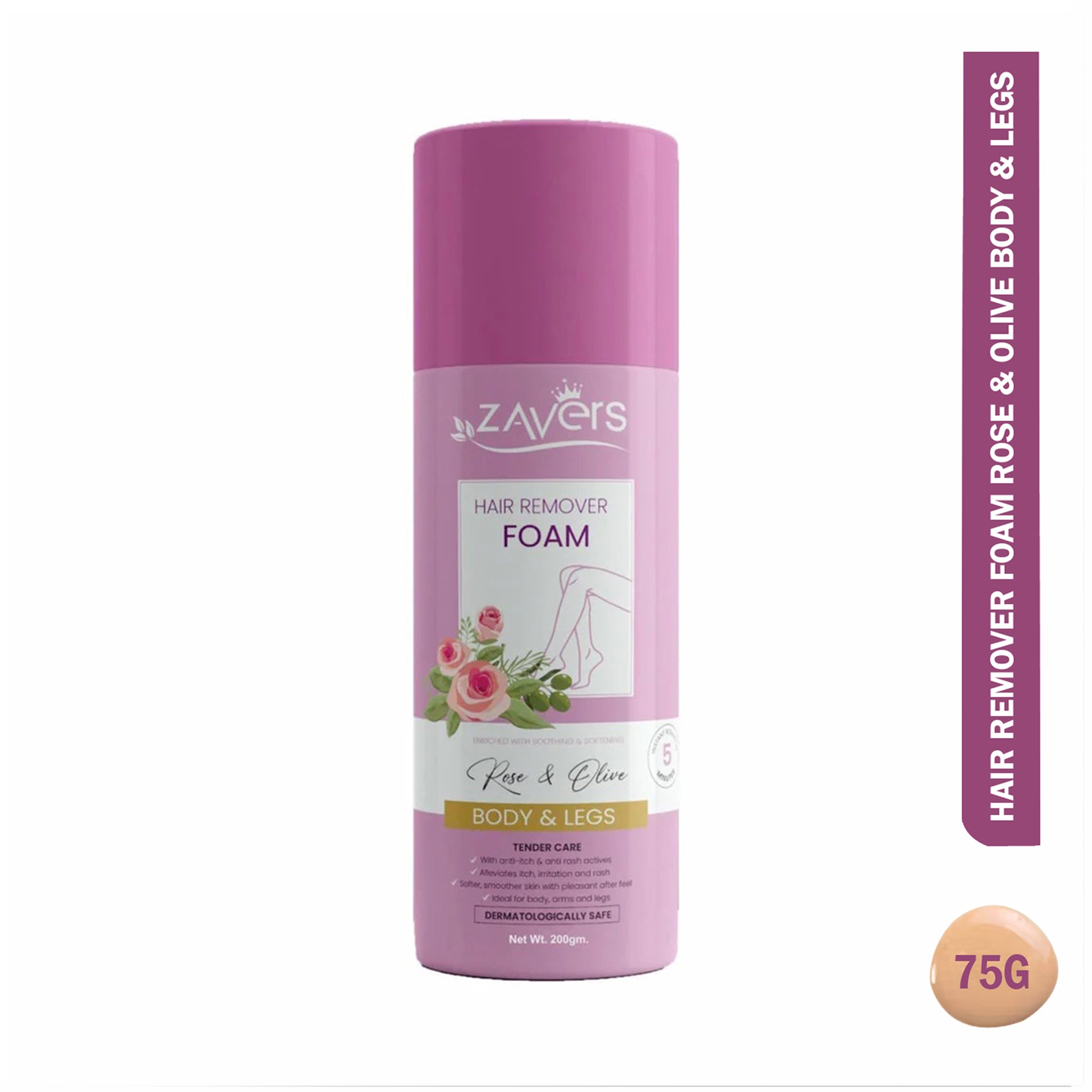 Zavers Hair Remover Foam Rose & Olive Body & Legs