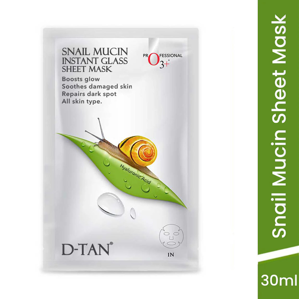 O3+ Snail Mucin Instant Glass Sheet Mask 1N