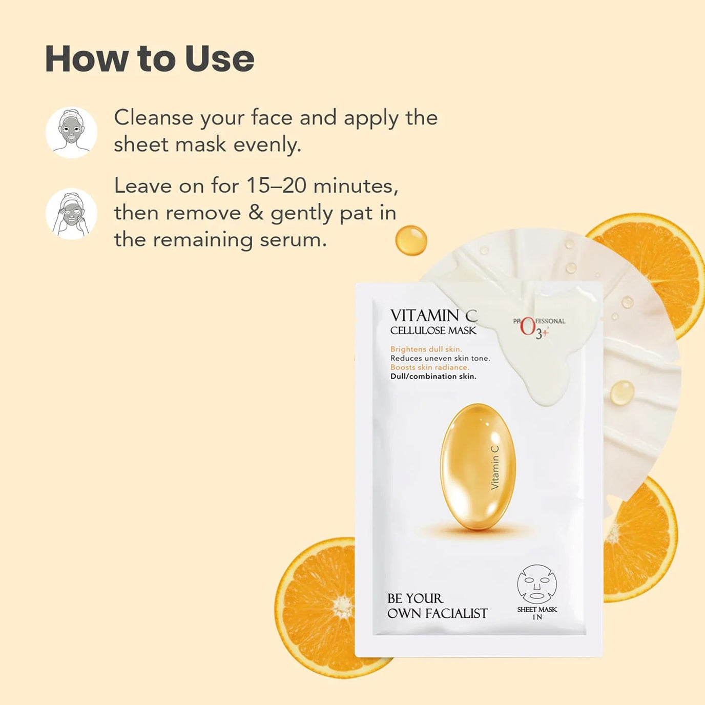 O3+ Vitamin C Cellulose Mask 1N