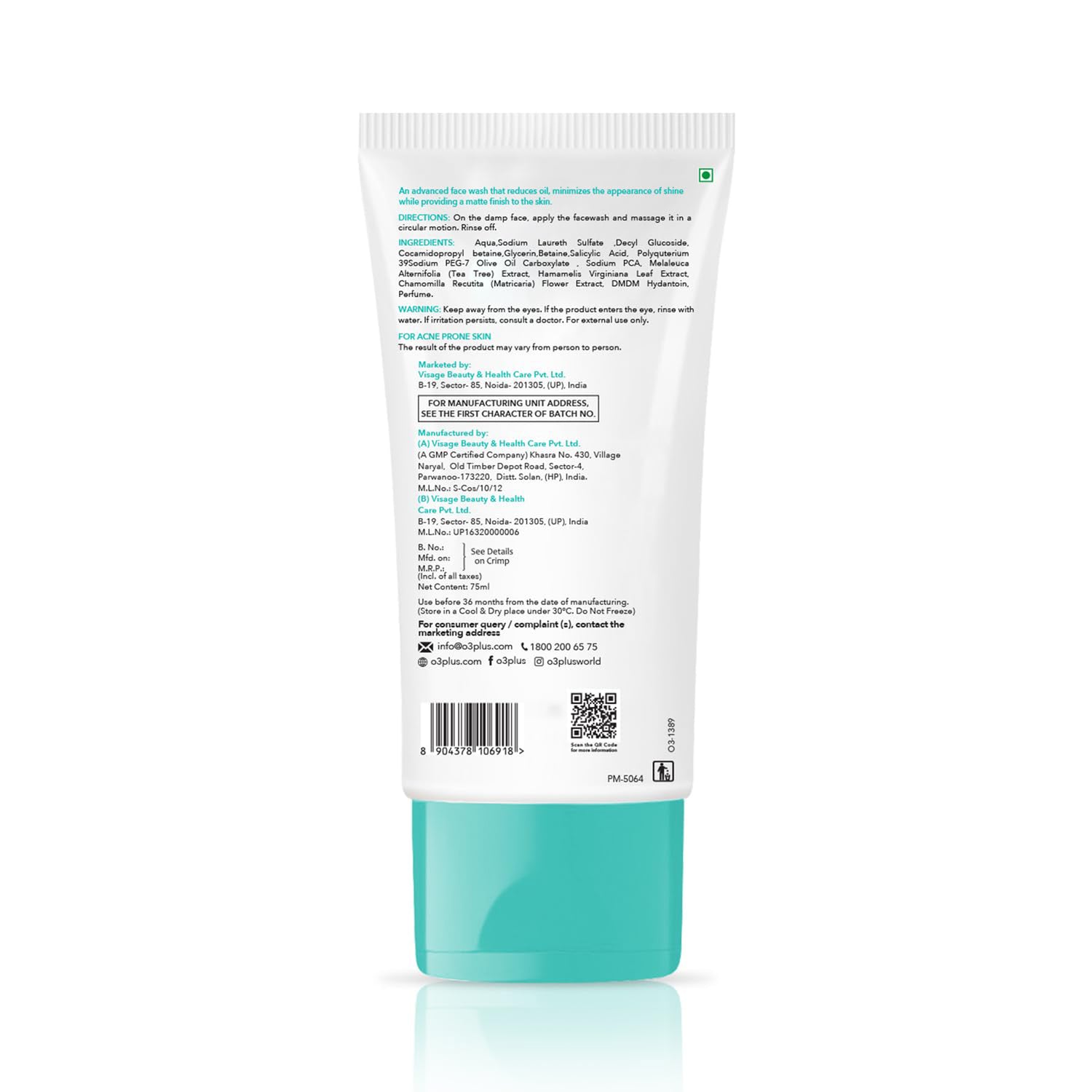 O3+ Perfectly Clean Face Wash 75Ml