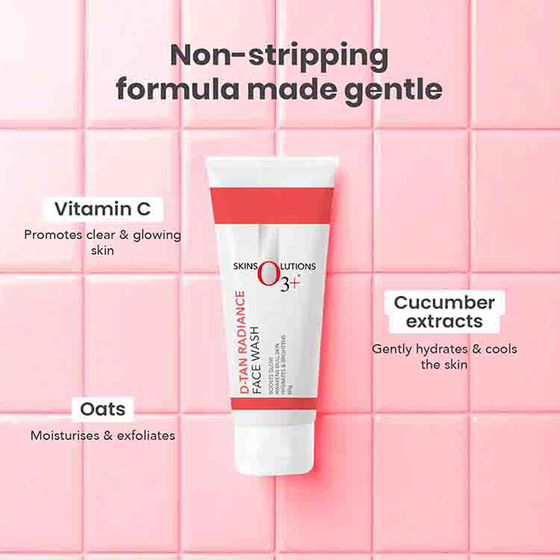 O3+ D-Tan Radiance Face Wash 60Ml