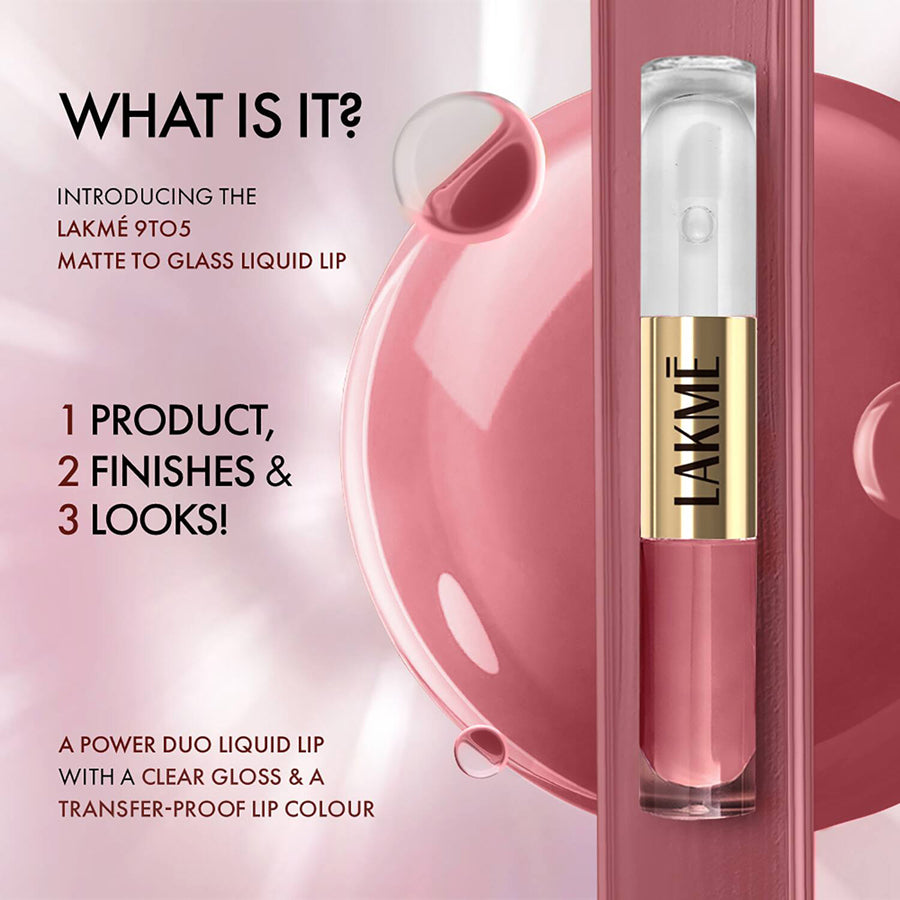 Lakme Double Duty Matte To Glass Liquid Lip Color 7.6Ml