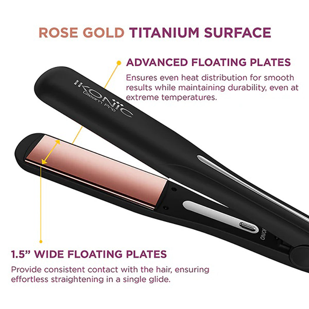 Ikonic Hair Straightener Gleam Pro Black & Rose Gold