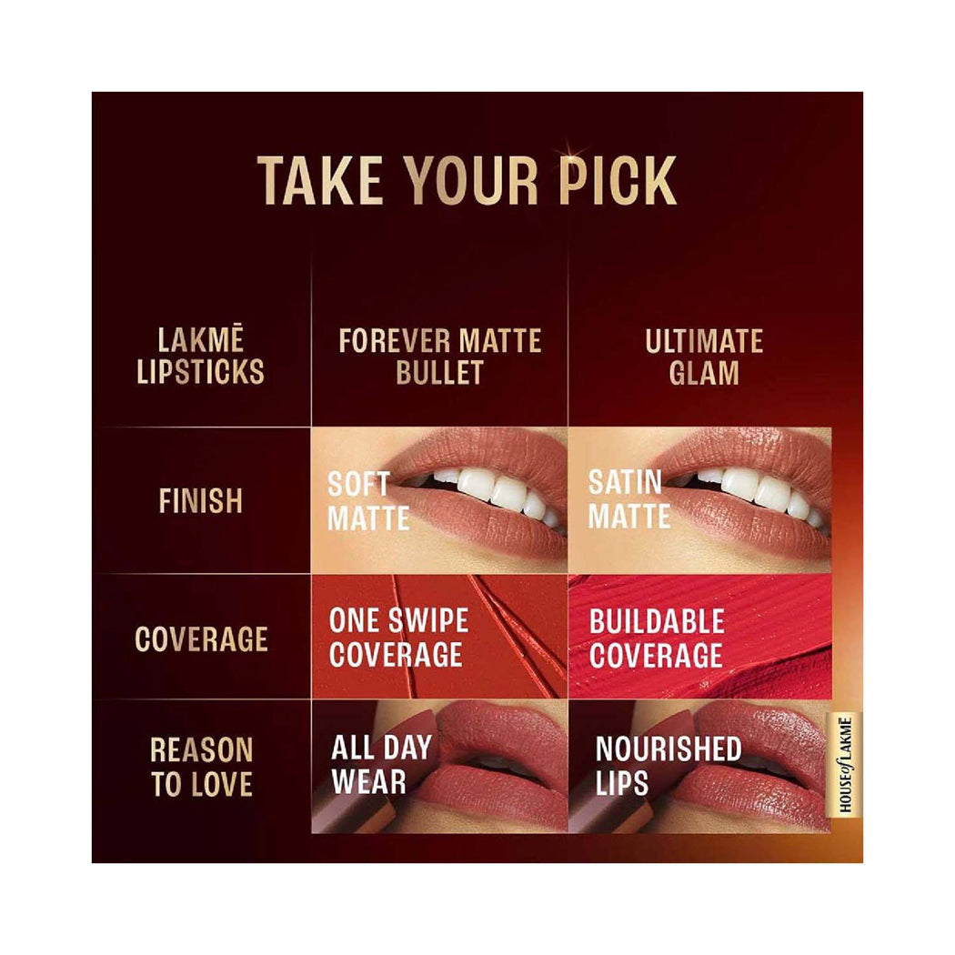 Lakme Ultimate Glam Satin Matte Lipstick 4.3G