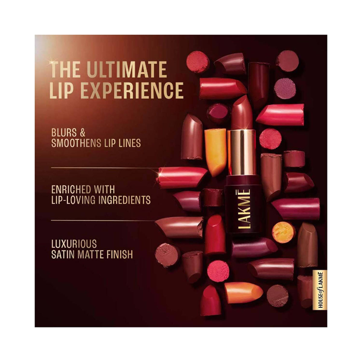 Lakme Ultimate Glam Satin Matte Lipstick 4.3G