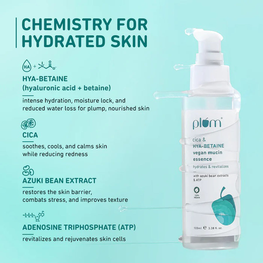 Plum Cica Hya-Betaine Vegan Mucin Essence 100Ml