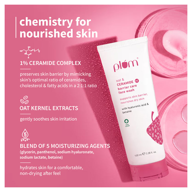 Plum Oat Ceramide 1 Per Barrier Care Face Wash
