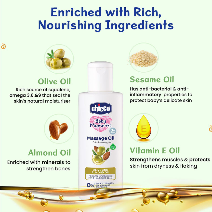 Chicco Massage Oil Olive And Almond Oil