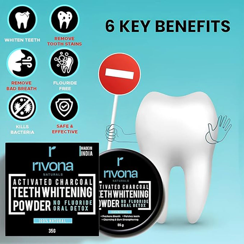 Rivona Activated Charcoal Teeth Whitening Powder