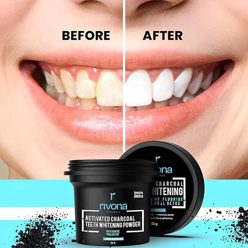 Rivona Activated Charcoal Teeth Whitening Powder