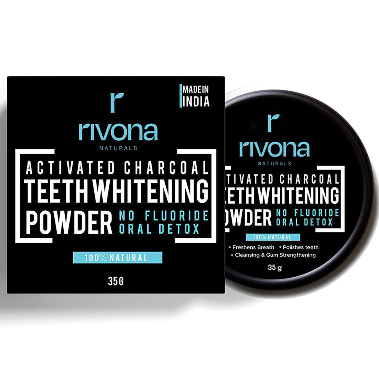 Rivona Activated Charcoal Teeth Whitening Powder