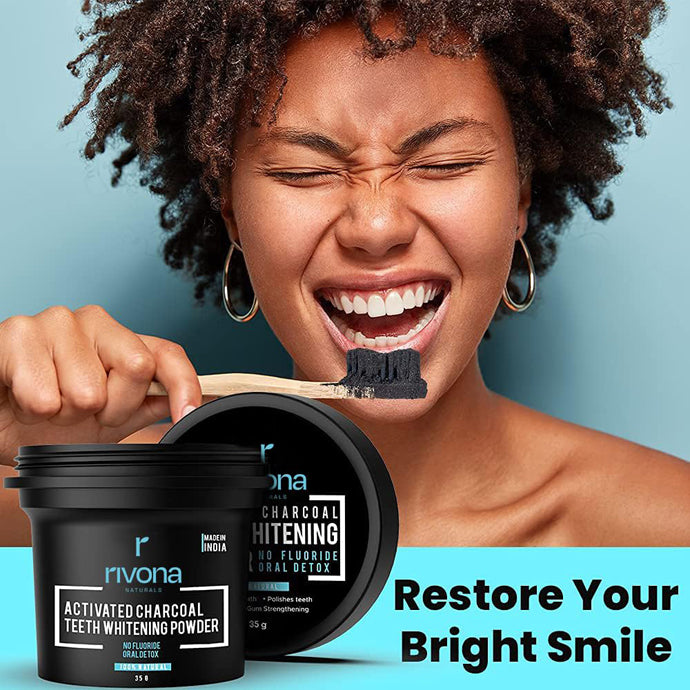 Rivona Activated Charcoal Teeth Whitening Powder
