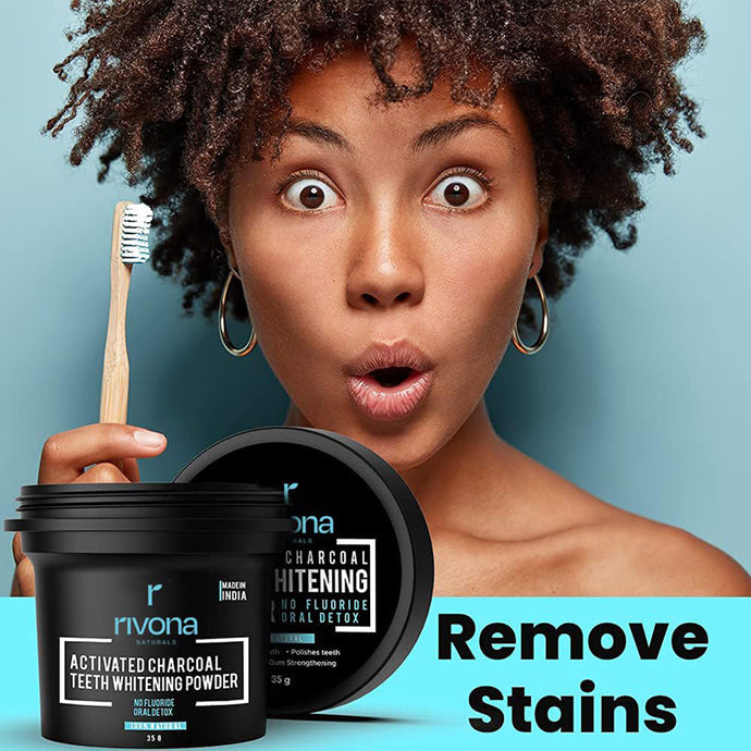 Rivona Activated Charcoal Teeth Whitening Powder