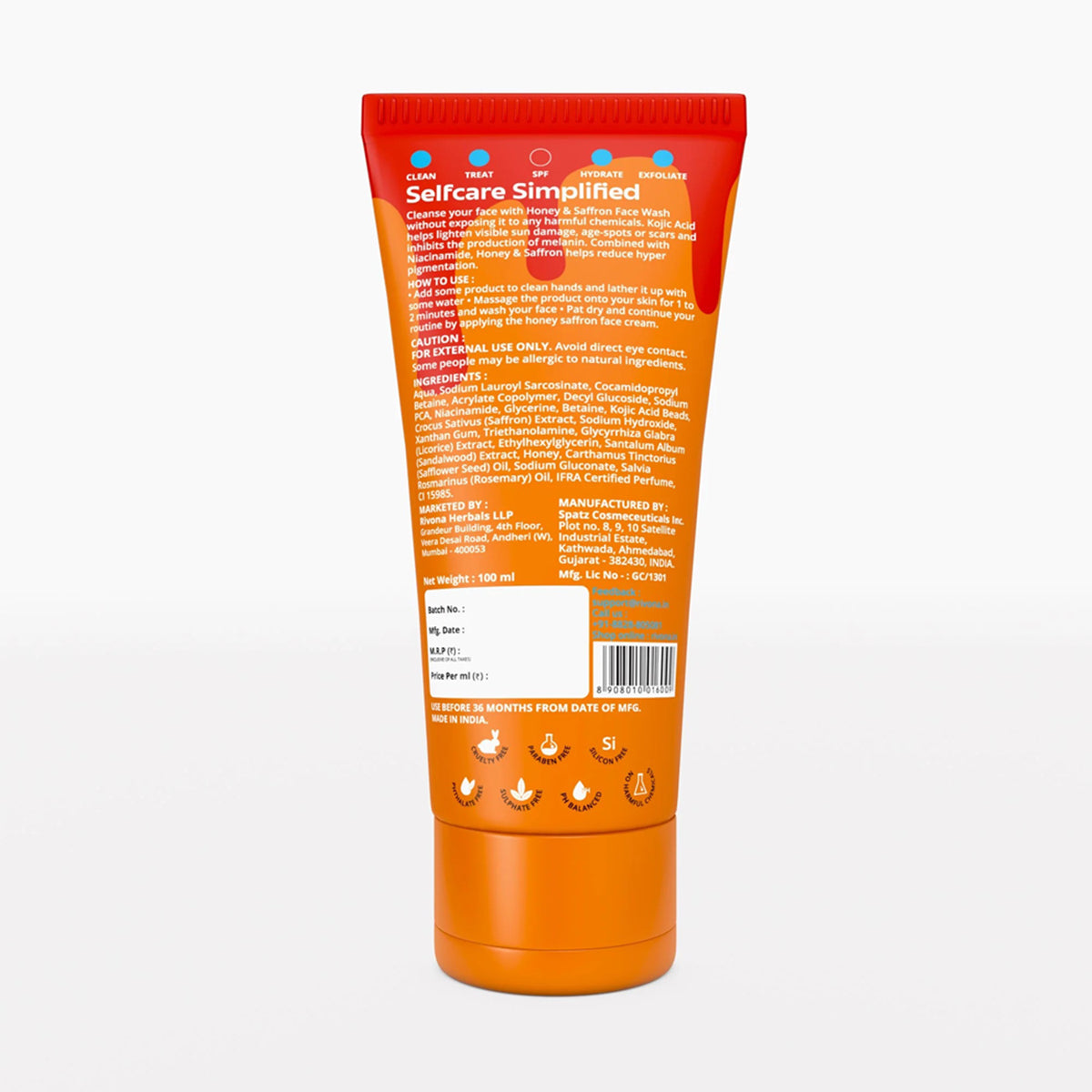 Rivona Honey & Saffron Fairness Face Wash