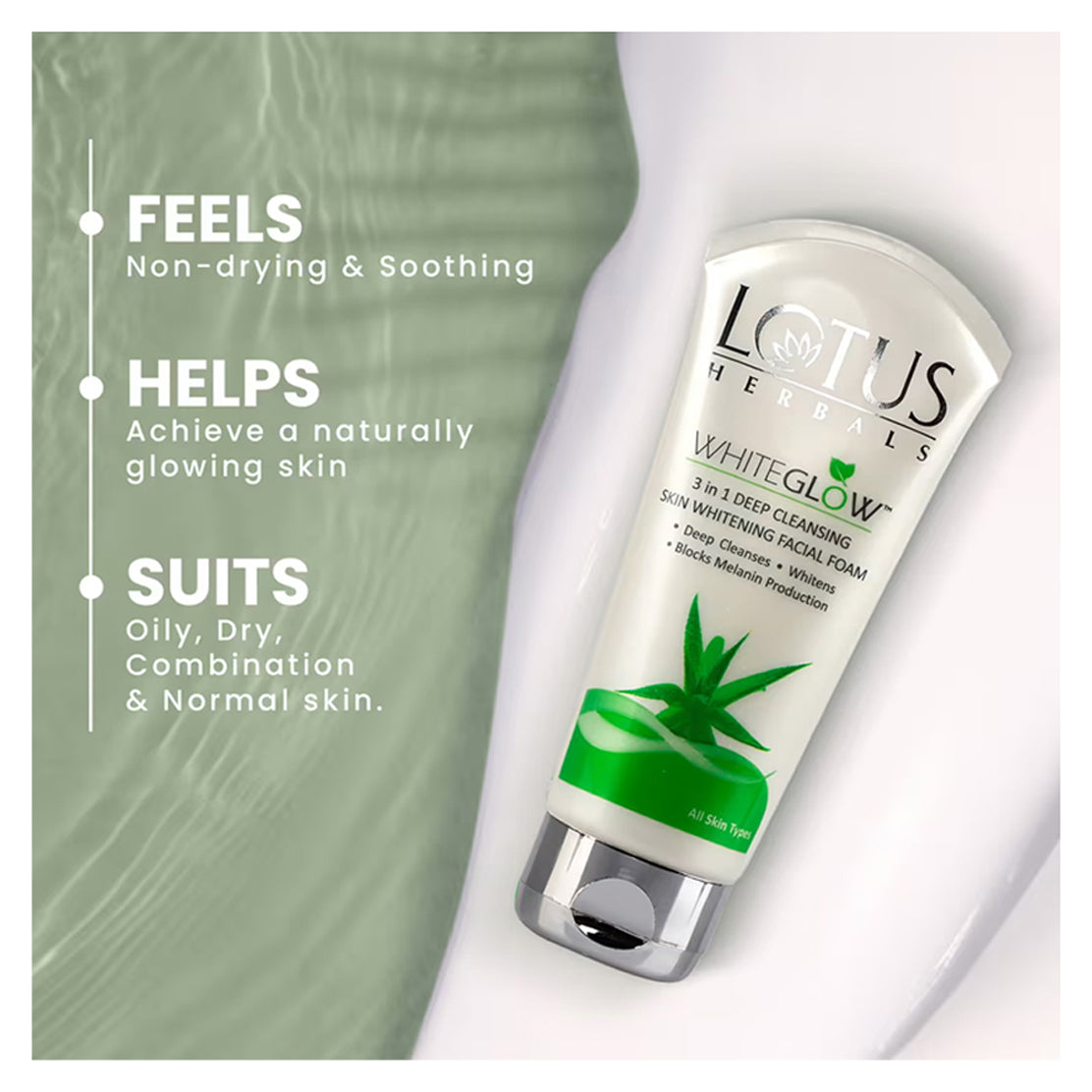 Lotus Herbals Whiteglow 3 In 1 Deep Cleansing Skin Brightening Facial Foam