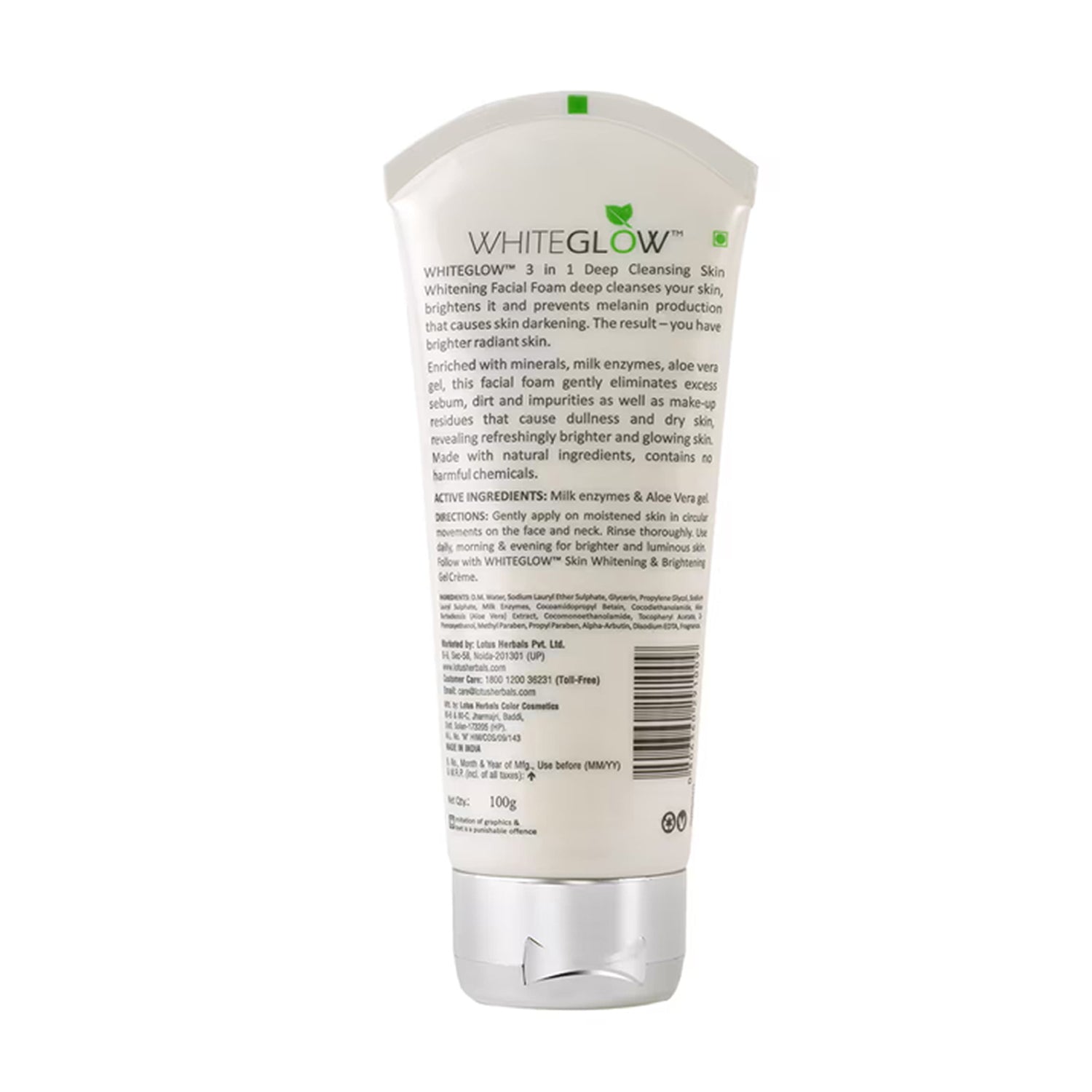 Lotus Herbals Whiteglow 3 In 1 Deep Cleansing Skin Brightening Facial Foam