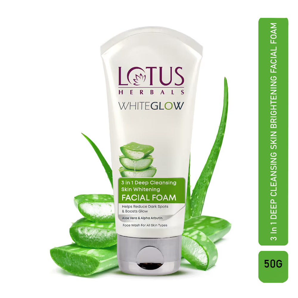 Lotus Herbals Whiteglow 3 In 1 Deep Cleansing Skin Brightening Facial Foam