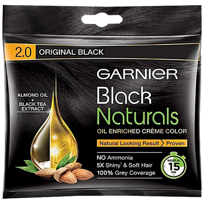 Garnier Black Naturals Oil Enriched Creme Color 20Ml+20G