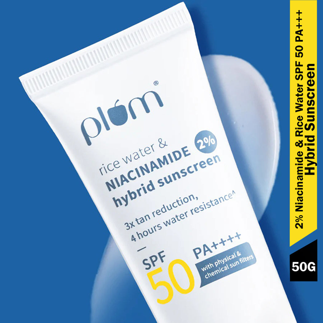 Plum 2Per Niacinamide Rice Water Spf 50 Pa Hybrid Sunscreen