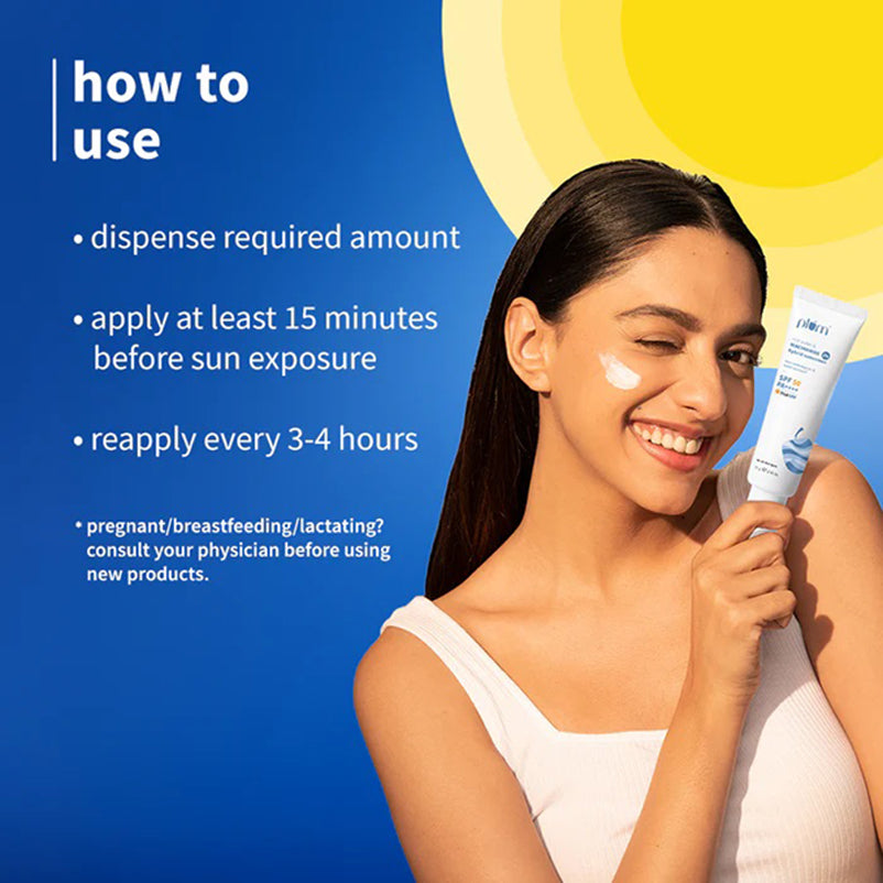 Plum 2Per Niacinamide Rice Water Spf 50 Pa Hybrid Sunscreen