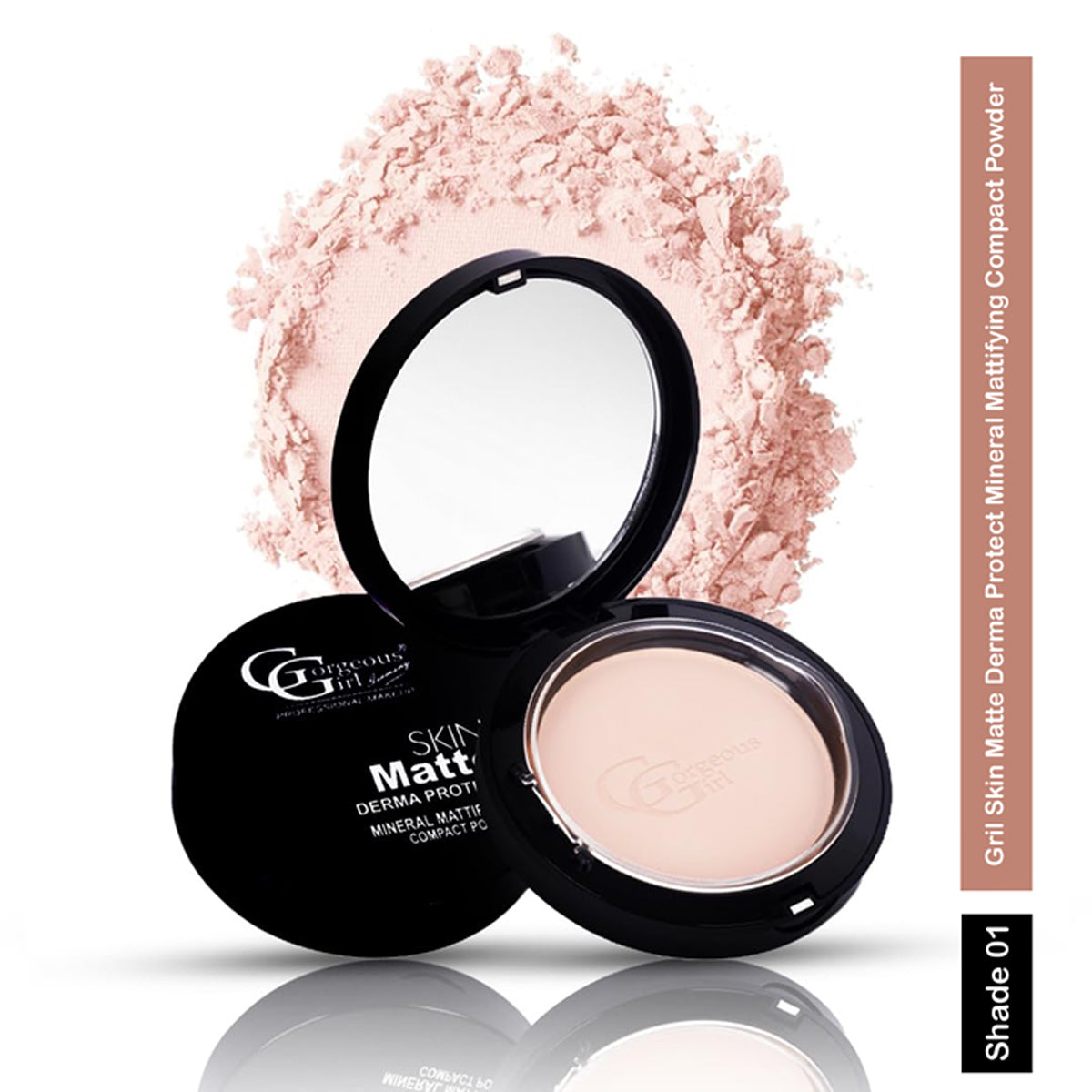 Gorgeous Gril Skin Matte Derma Protect Mineral Mattifying Compact Powder