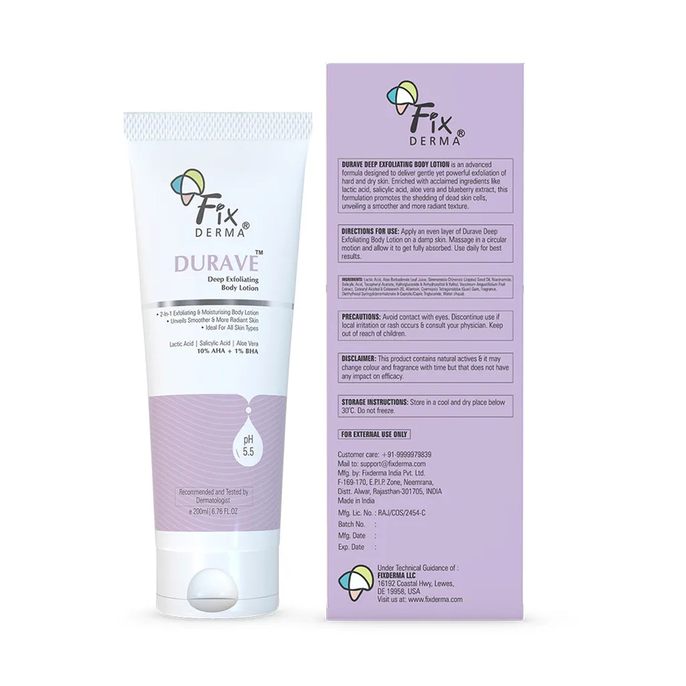 Fixderma Durave Deep Exfoliating Body Lotion