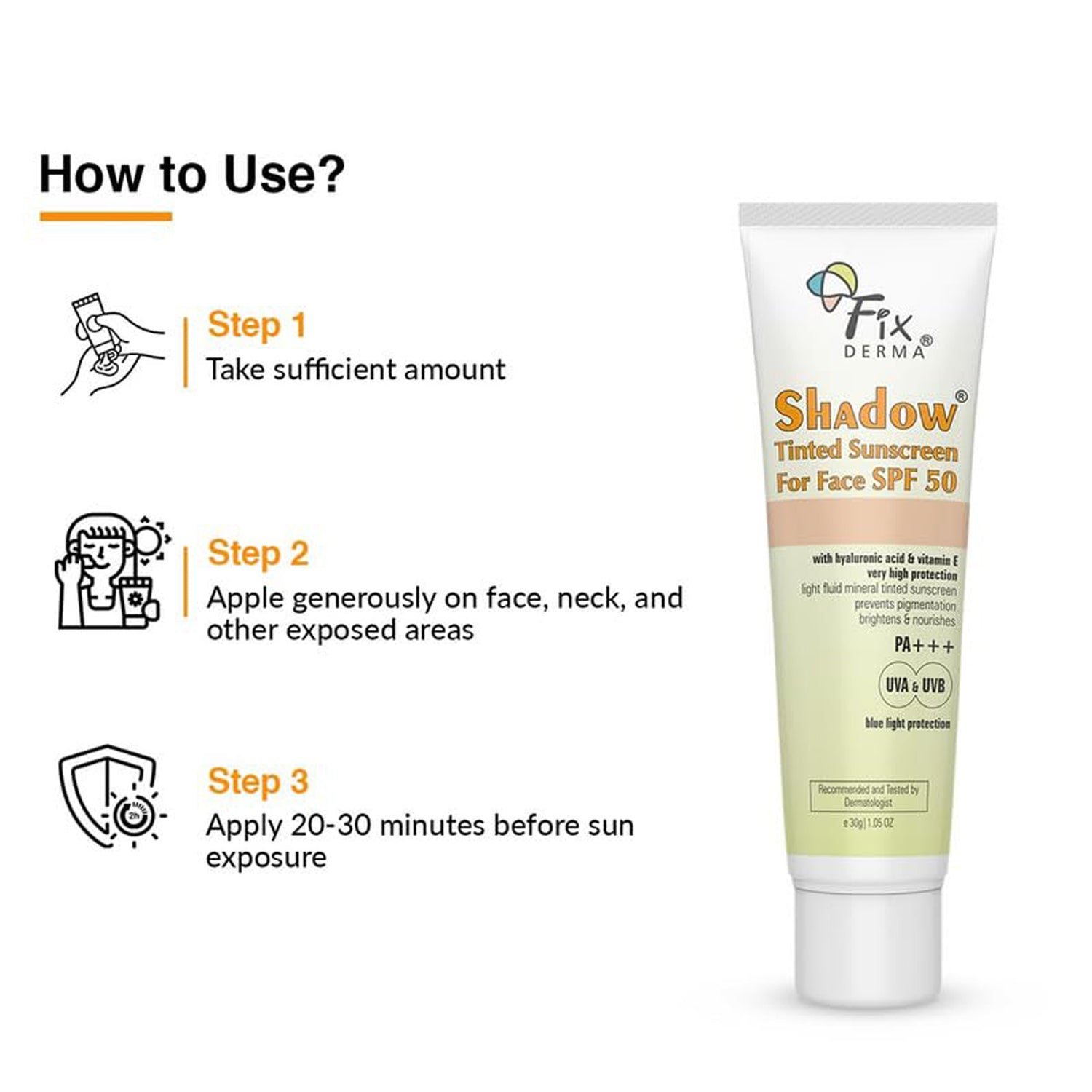 Fixderma Shadow Spf 50+ Tinted Sunscreen 30G
