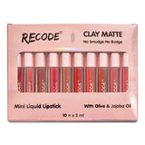 Recode Clay Matte Liquid Lipsticks 2 ML x 10