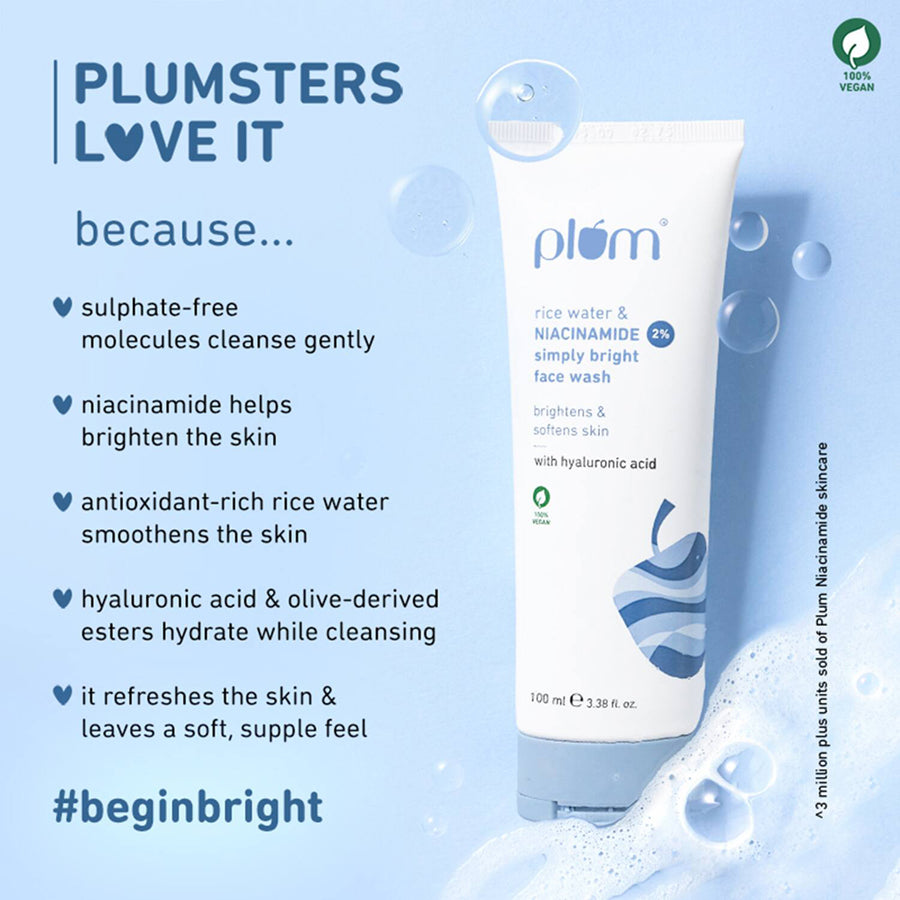 Plum 2Per Niacinamide Rice Water Simply Bright Face Wash