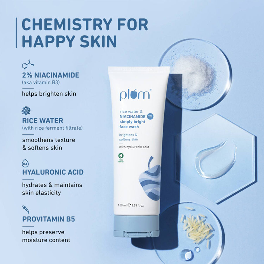 Plum 2Per Niacinamide Rice Water Simply Bright Face Wash
