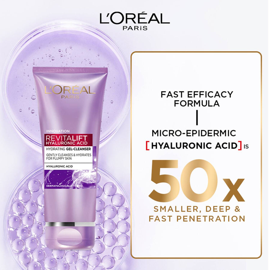 Loreal Paris Revitalift Hyaluronic Acid Oil Control Replumping Cleansing Gel