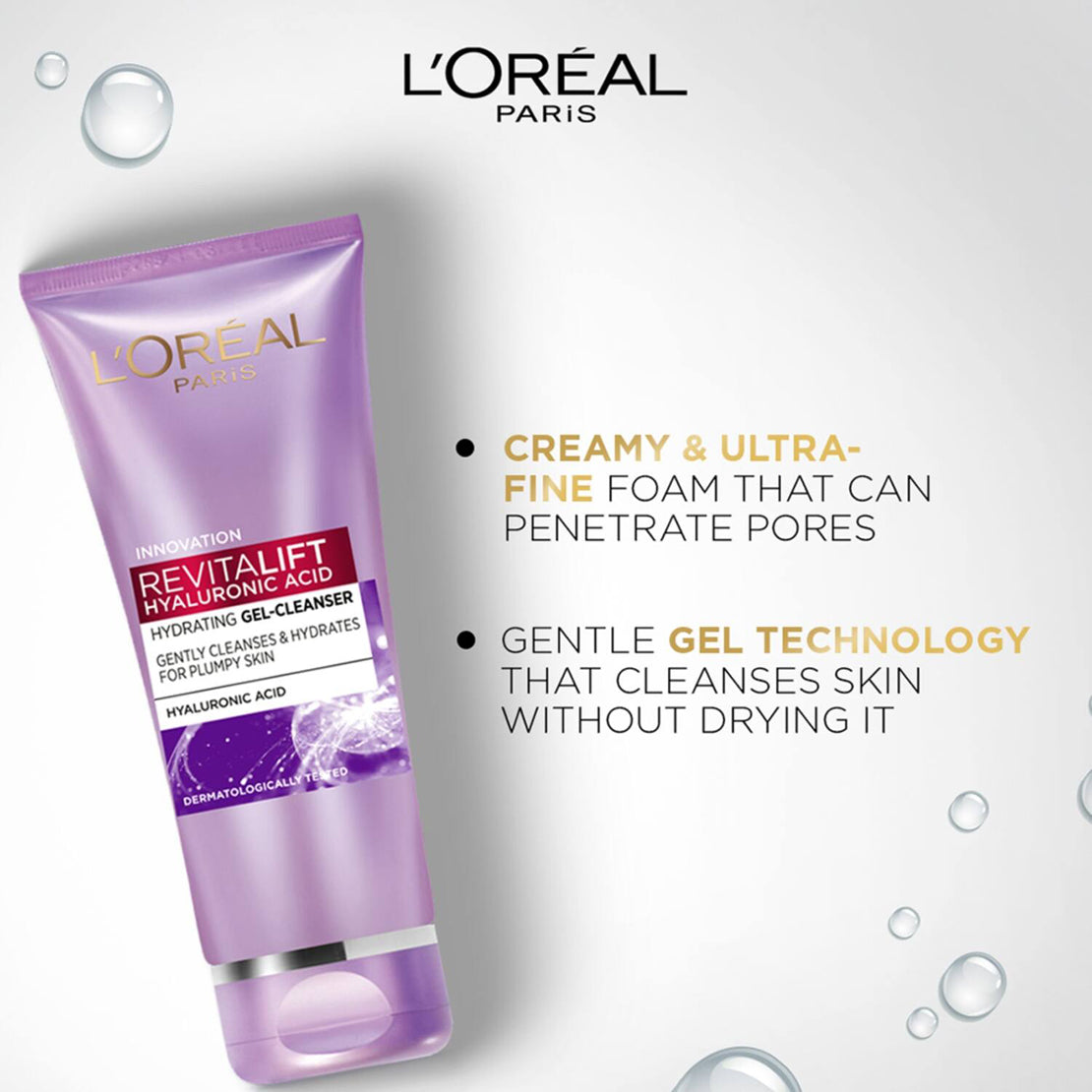 Loreal Paris Revitalift Hyaluronic Acid Oil Control Replumping Cleansing Gel