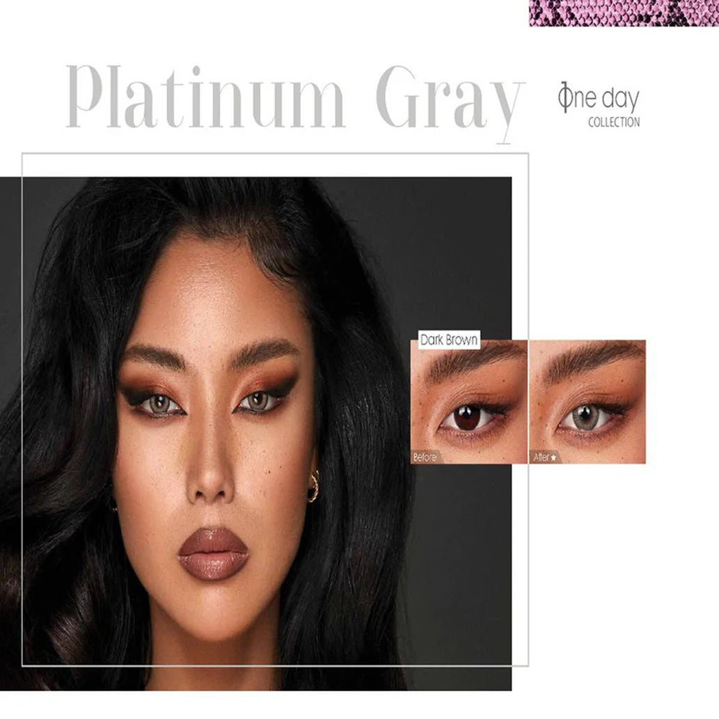 Bella One Day Color Contact Lenses Platinum Gray 5 PAIR