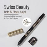 Swiss Beauty 2 In 1 Bold & Black Kajal Liner 1.2g