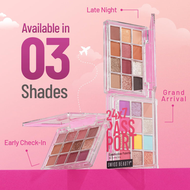 Swiss Beauty 24/7 Passport Eyeshadow Palatte - (10.5 g)