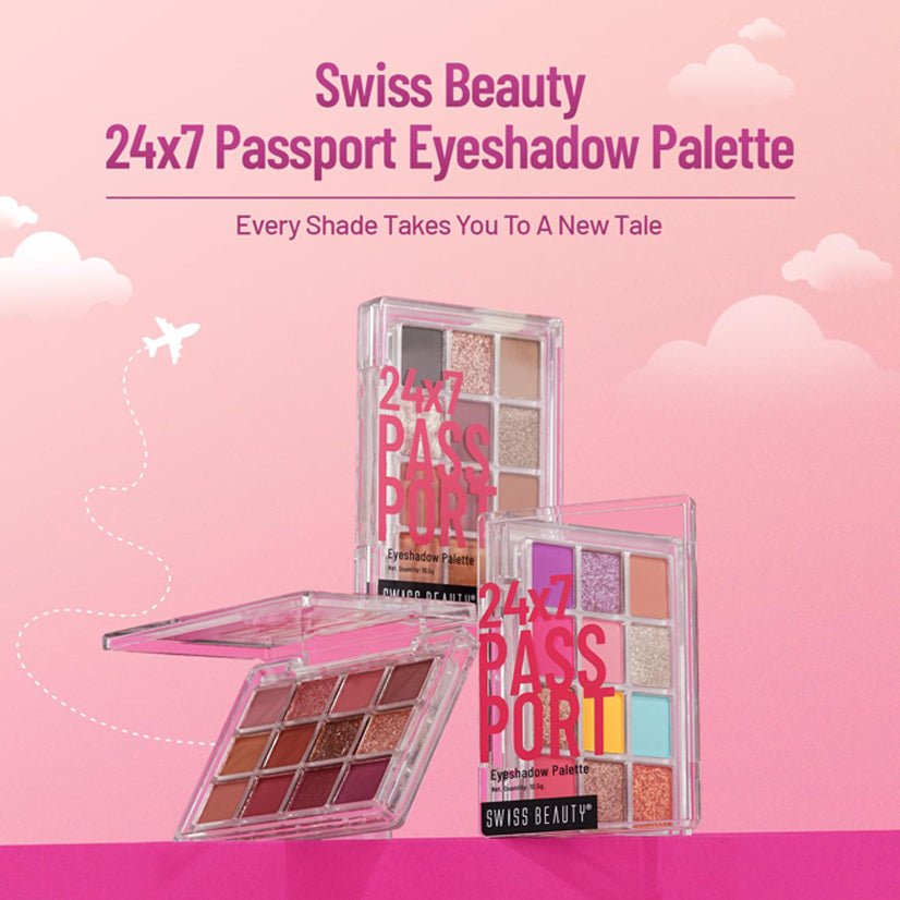 Swiss Beauty 24/7 Passport Eyeshadow Palatte - (10.5 g)