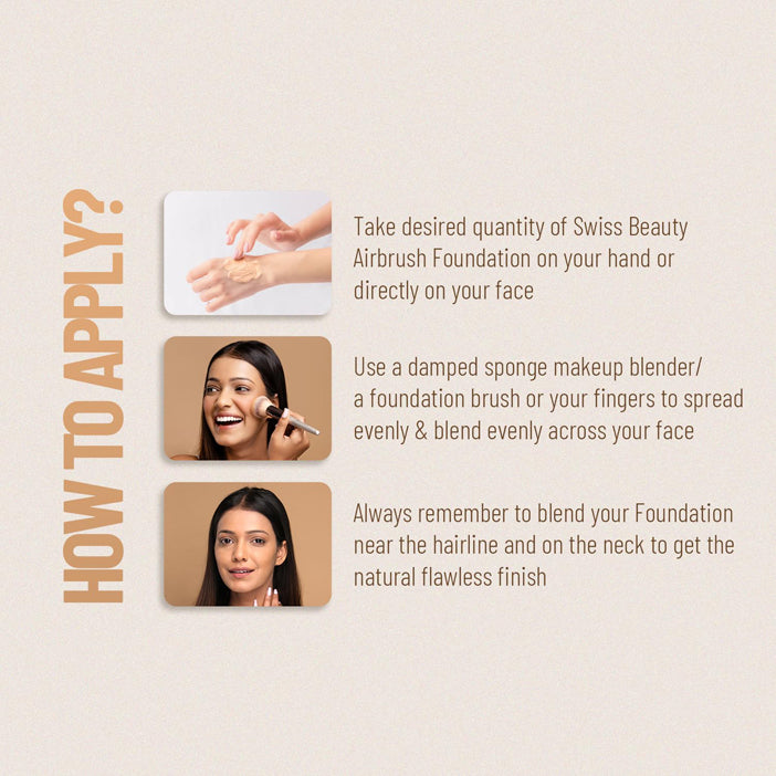 Swiss Beauty Airbrush Finish Full Coverage Foundation 30ML