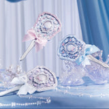 Flower Knows Shells Jewel Collection Hand Mirror Blue Seashell 215.4*99.4mm