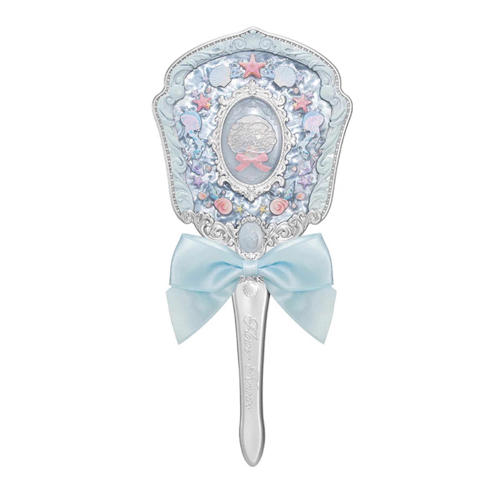 Flower Knows Shells Jewel Collection Hand Mirror Blue Seashell 215.4*99.4mm