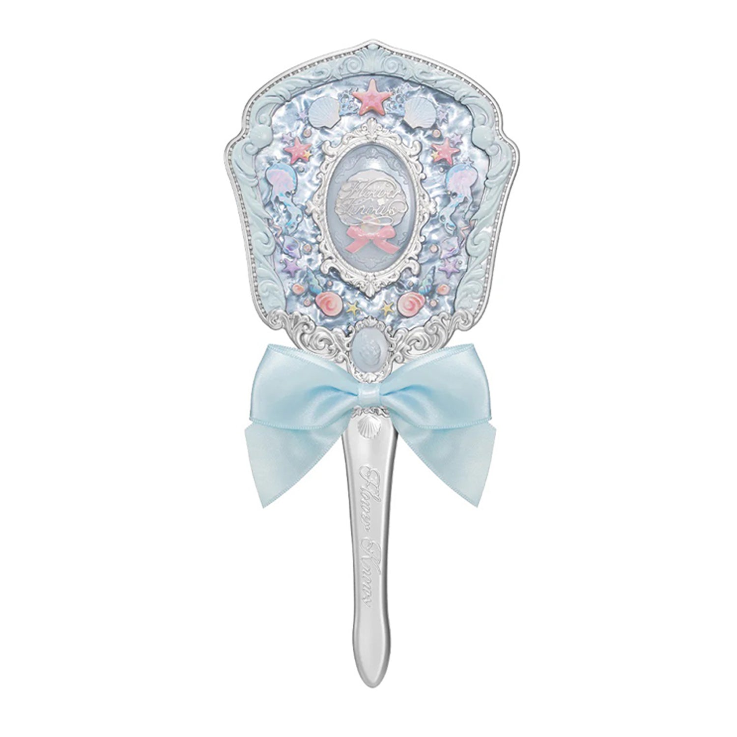 Flower Knows Shells Jewel Collection Hand Mirror Blue Seashell 215.4*99.4mm