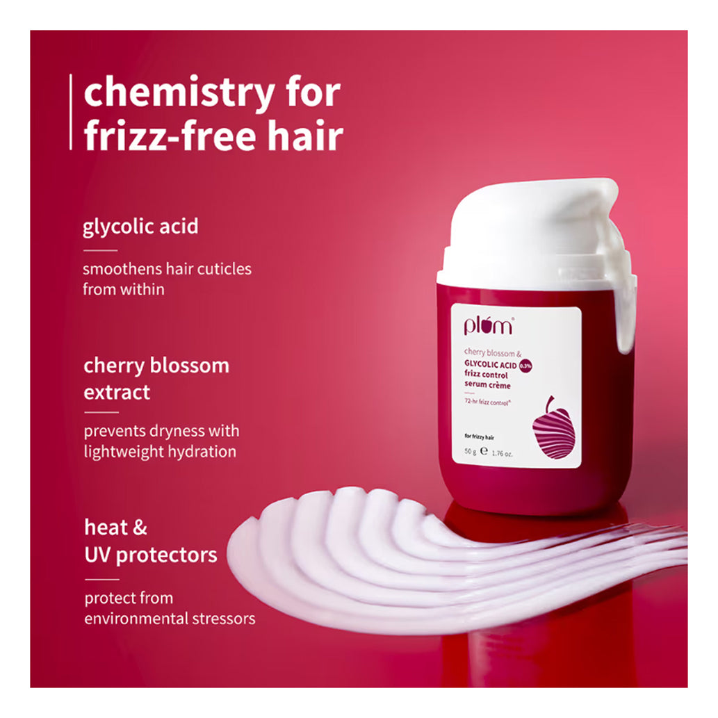 Plum Cherry Blossom & Glycolic Acid 0.3Per Frizz Control Serum Creme