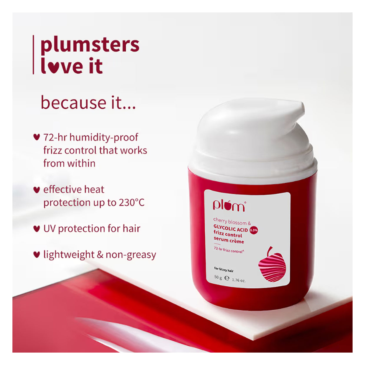 Plum Cherry Blossom & Glycolic Acid 0.3Per Frizz Control Serum Creme