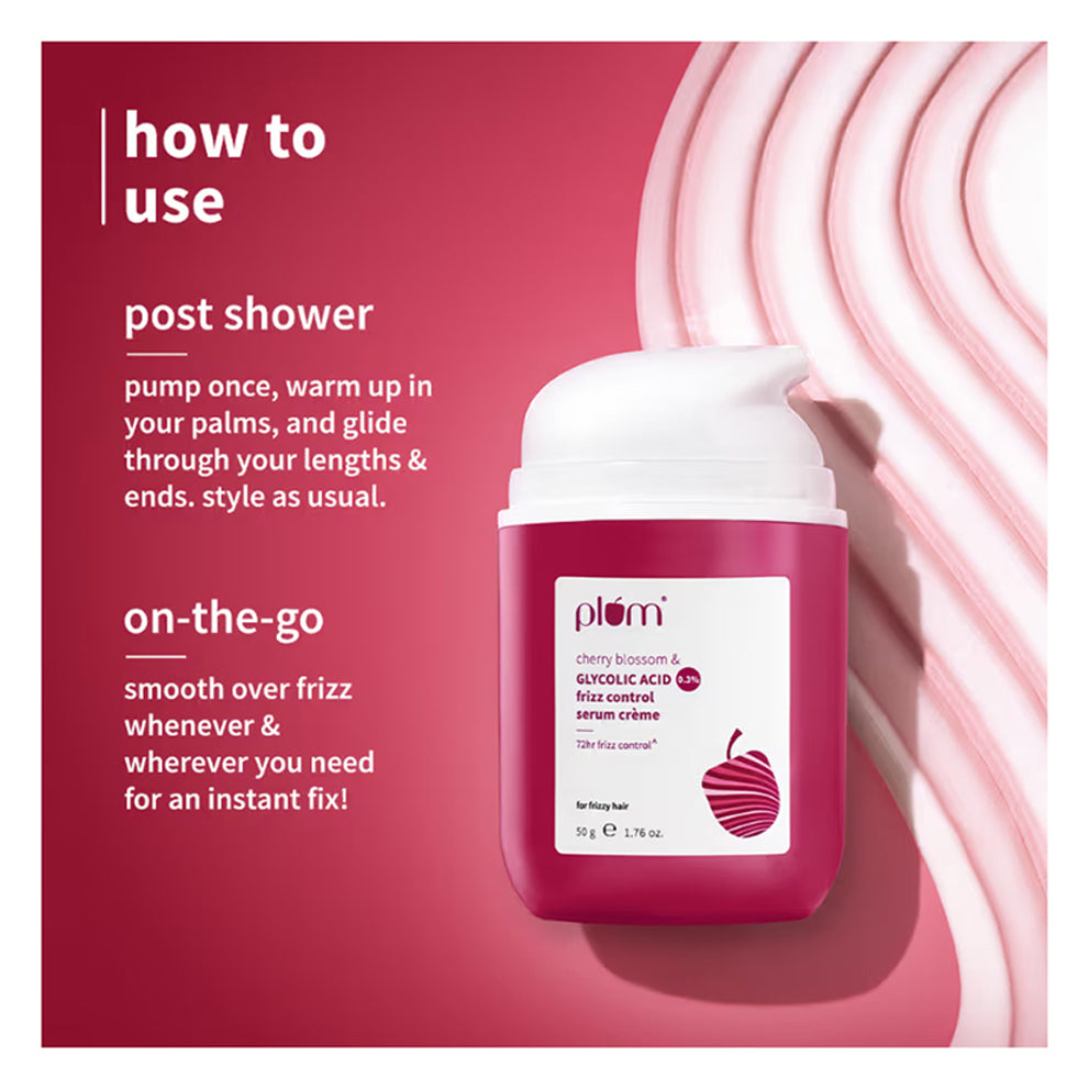 Plum Cherry Blossom & Glycolic Acid 0.3Per Frizz Control Serum Creme