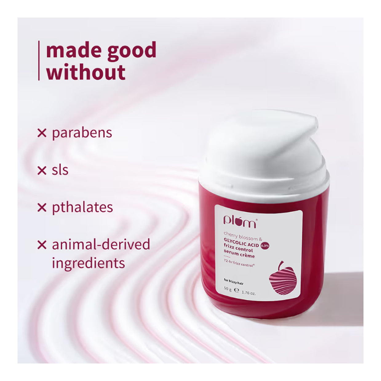 Plum Cherry Blossom & Glycolic Acid 0.3Per Frizz Control Serum Creme