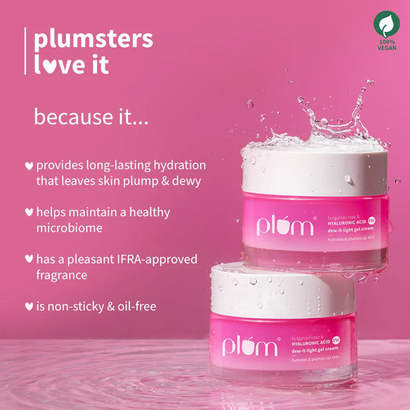 Plum Bulgarian Rose And 1Per Hyaluronic Acid Dew-It-Light Gel Cream