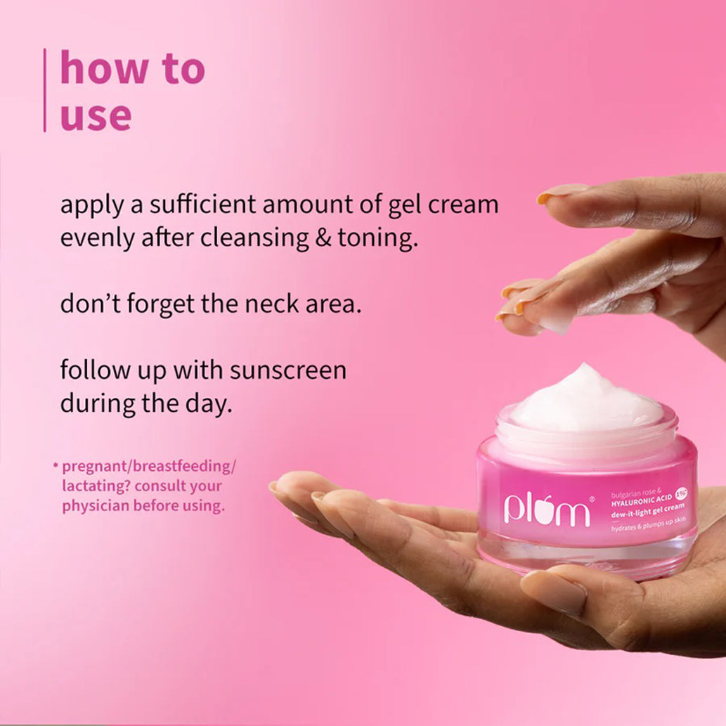 Plum Bulgarian Rose And 1Per Hyaluronic Acid Dew-It-Light Gel Cream