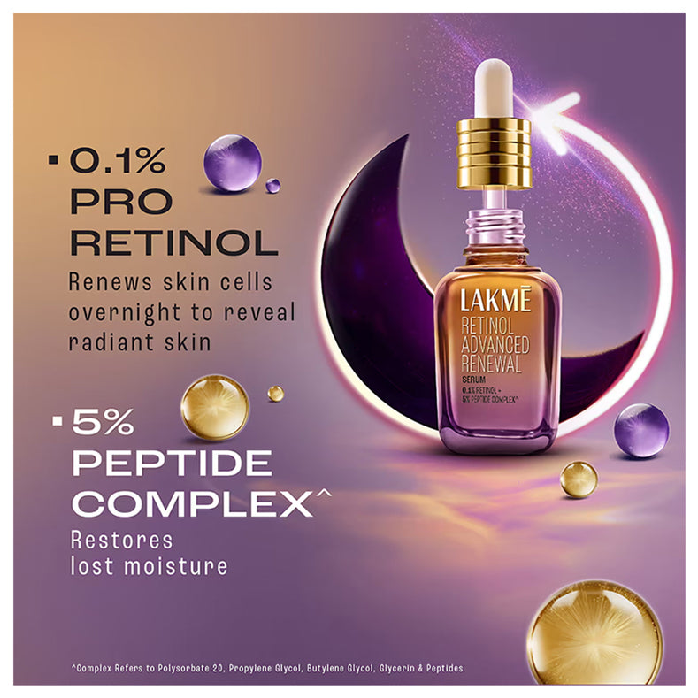 Lakme Retinol Advanced Renewal Serum 0.1Per Retinol + 5Per Peptide Complex