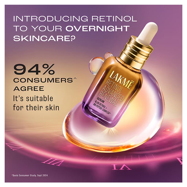 Lakme Retinol Advanced Renewal Serum 0.1Per Retinol + 5Per Peptide Complex