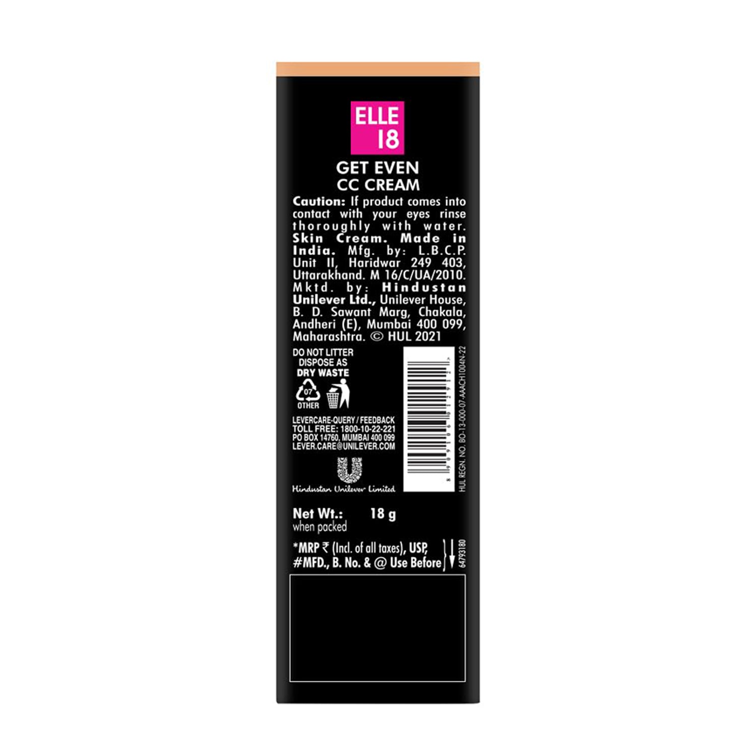 Lakme Elle 18 Get Even Cc Cream 18G